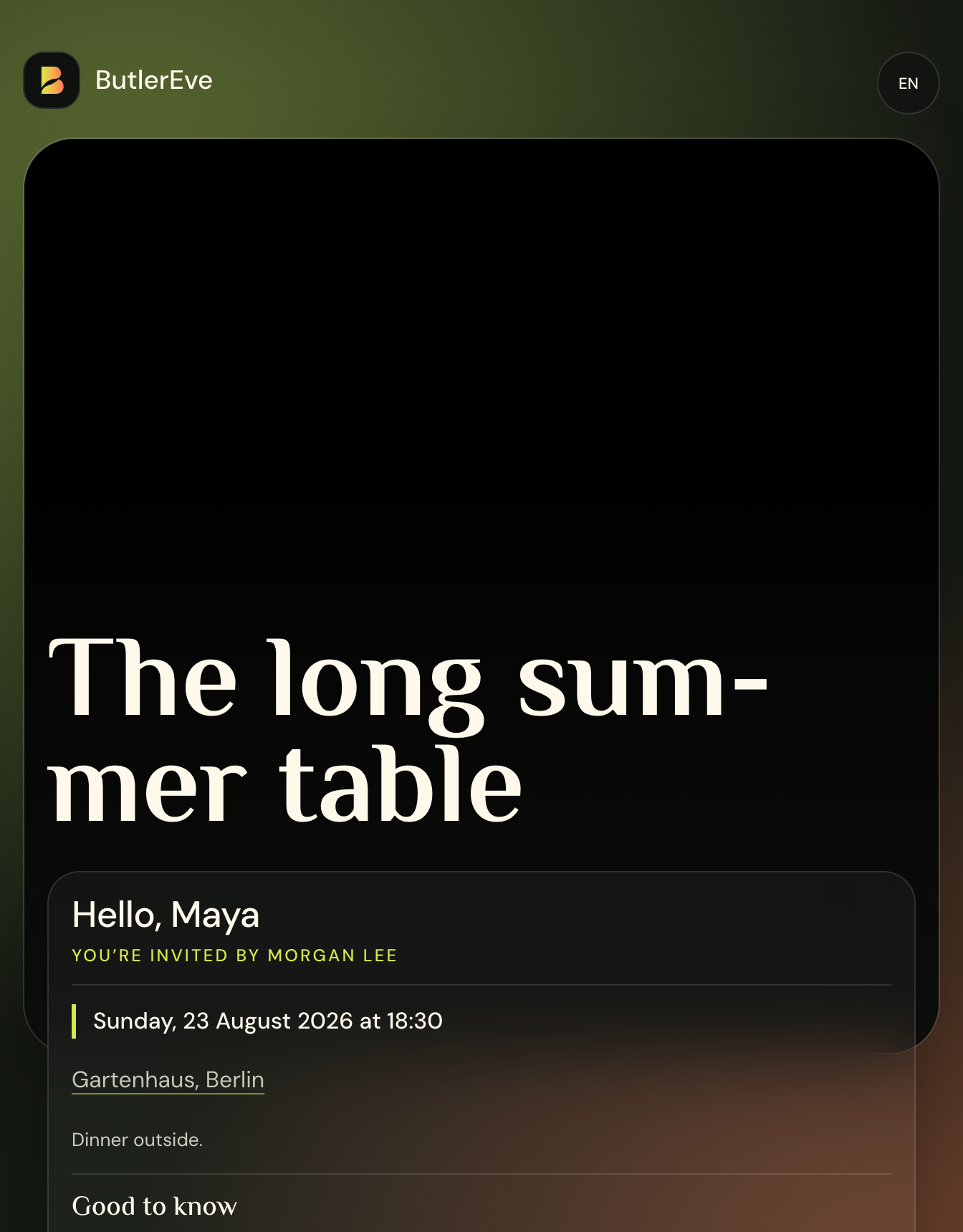 The invitation guests actually open
