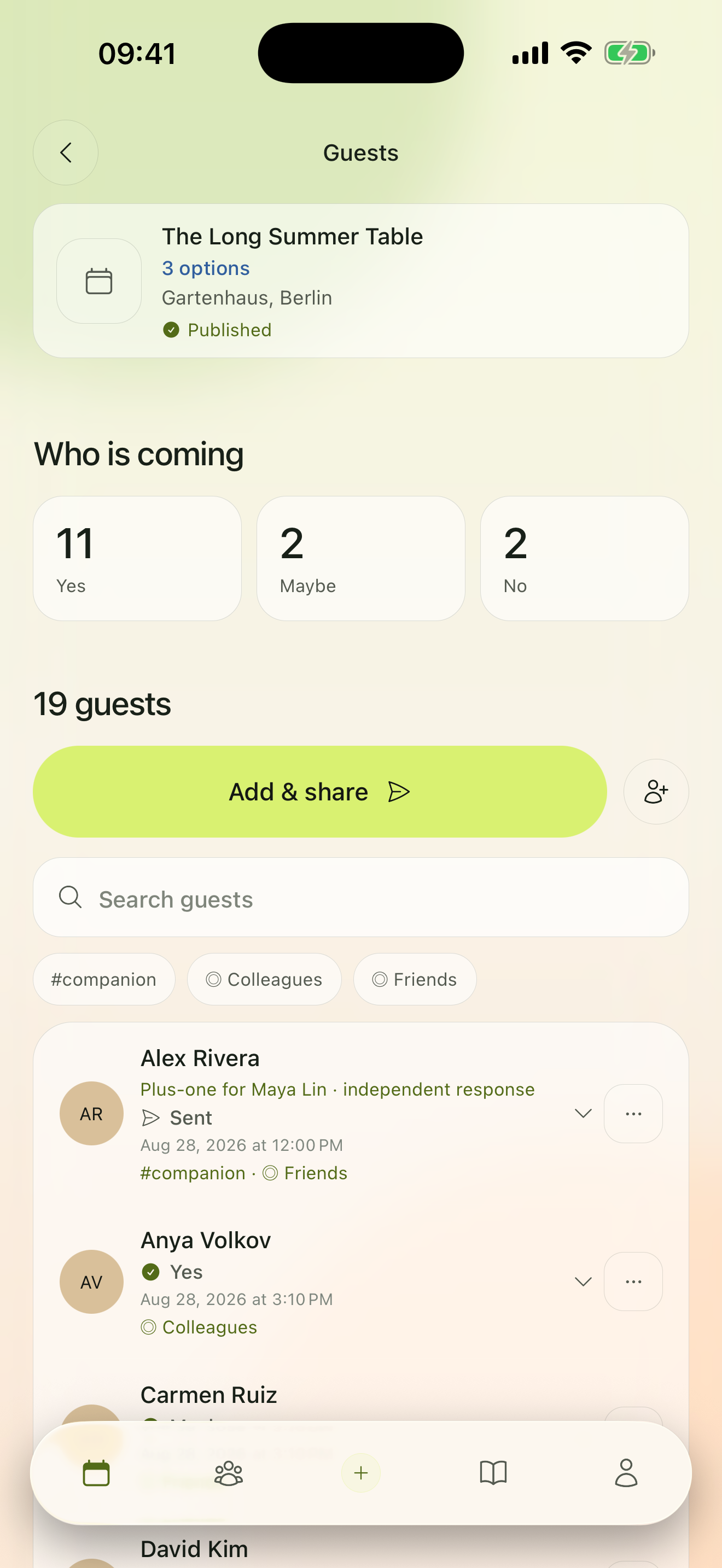 Plus-ones are guests, not a “+1” note