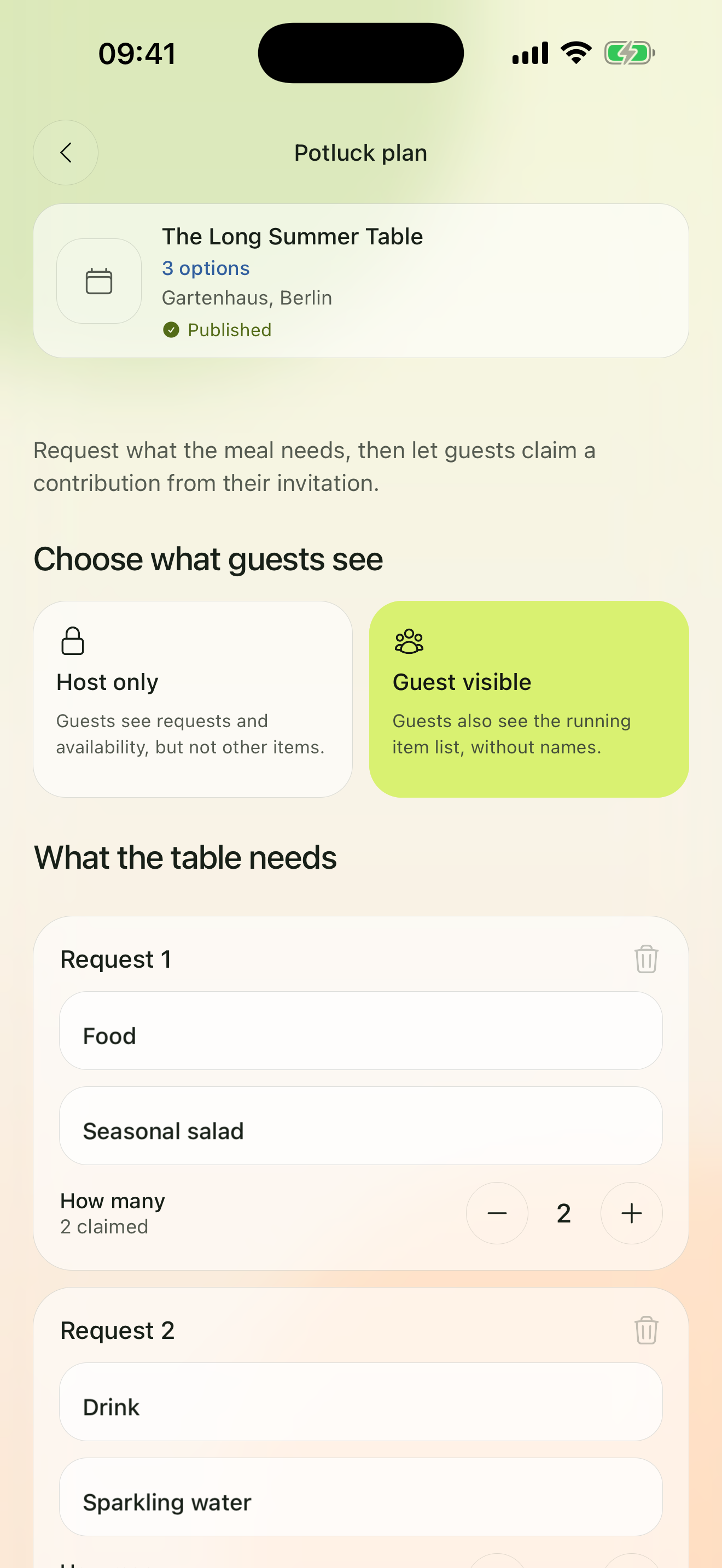 You say what the table needs